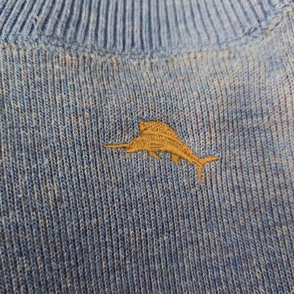 Tommy Bahama Blue Gray Reverible Winter Warm 1/4 Zip Men's Sweater XL - Picture 6 of 8